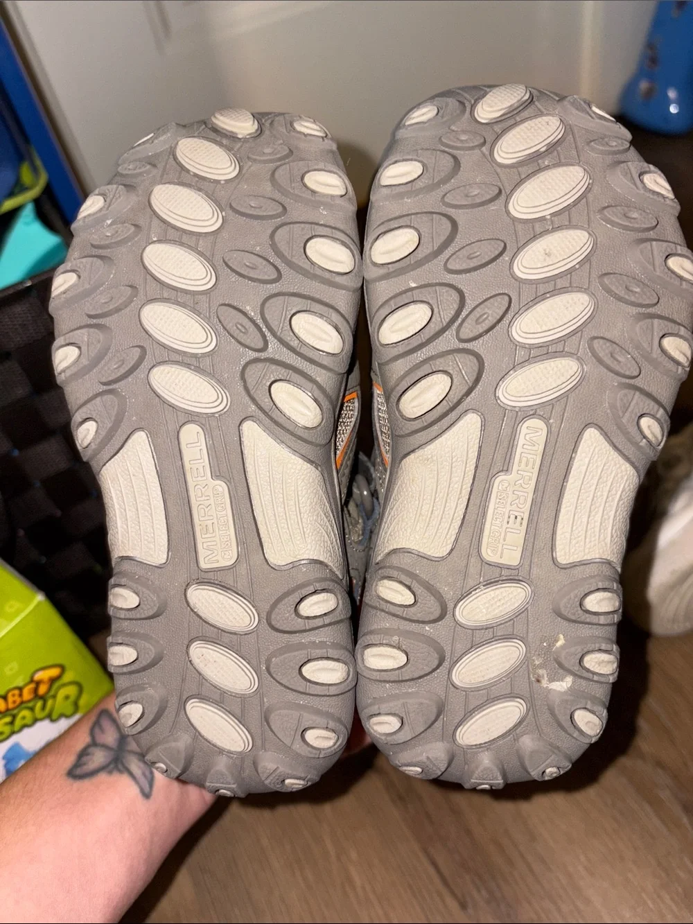 OFFERS OPEN! Kids toddle boys sandals 11 Merrell Kids Grey Orange Water Shoes